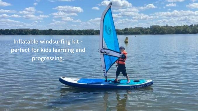 Inflatable windsurfing kit - perfect for kids learning and progressing.